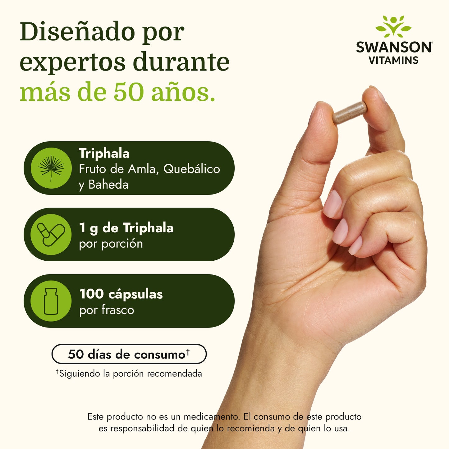 Swanson Suplemento de Triphala 500 Mg, 100 Cápsulas