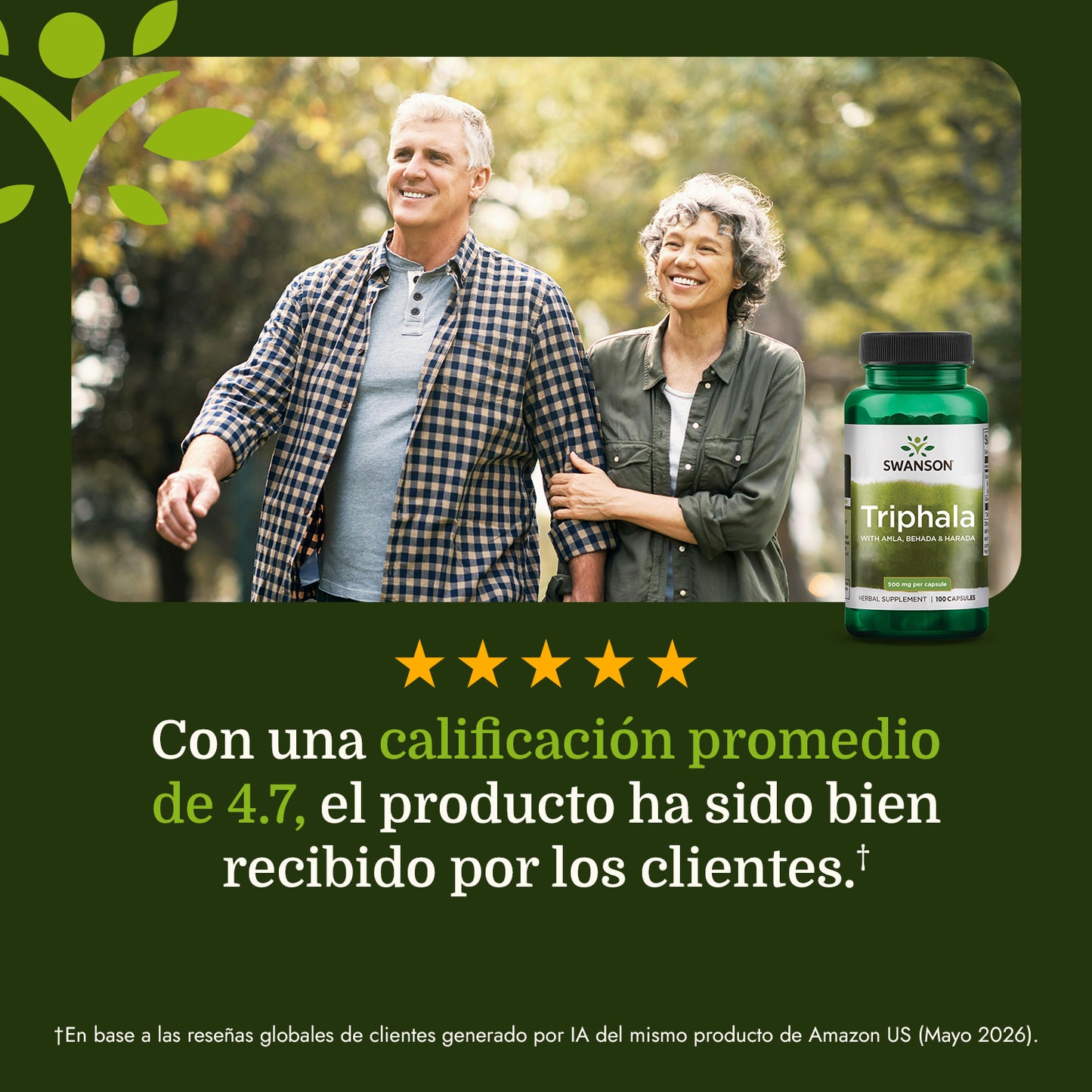 Swanson Suplemento de Triphala 500 Mg, 100 Cápsulas