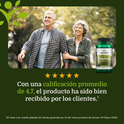 Swanson Suplemento de Triphala 500 Mg, 100 Cápsulas