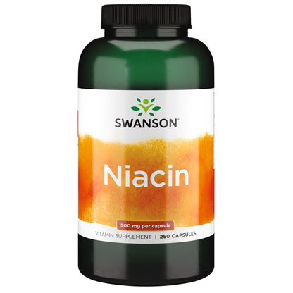 Swanson Suplemento de Niacina 500mg, 250 cápsulas