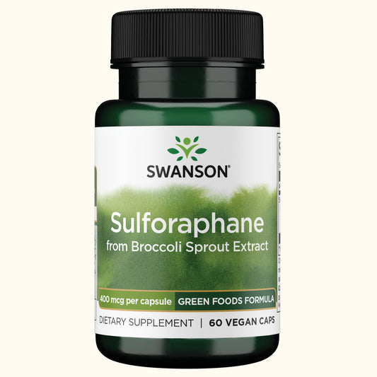 Swanson Suplemento Sulforafano de brócoli, 100% natural 400 mcg, 60 cápsulas