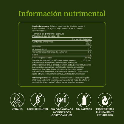 Swanson Probiótico definitivo de 16 cepas con FOS del Dr. Stephen Langer 3.2 billones CFU, 60 cápsulas