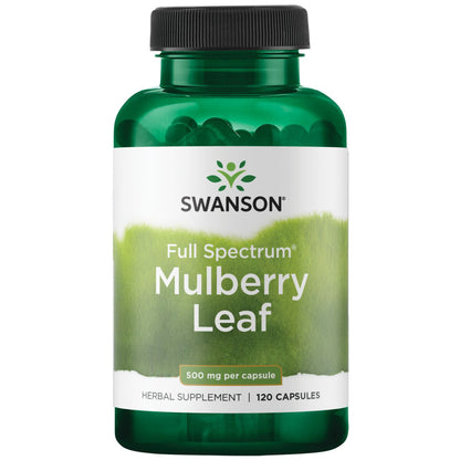 Swanson Suplemento de Hojas de Morera 500 mg, 120 cápsulas