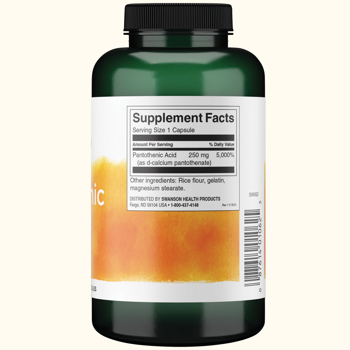 Swanson Suplemento de Acido Pantotenico, 250 cápsulas