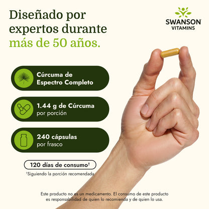 Swanson Suplemento de Cúrcuma Premium 720 Mg, 240 Cápsulas