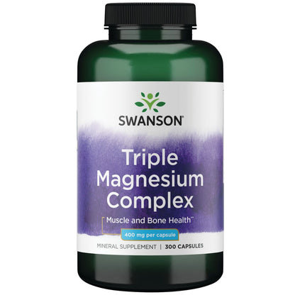 Swanson Complejo de magnesio triple 400 mg, 300 Cápsulas