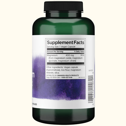Swanson Complejo de magnesio triple 400 mg, 300 Cápsulas