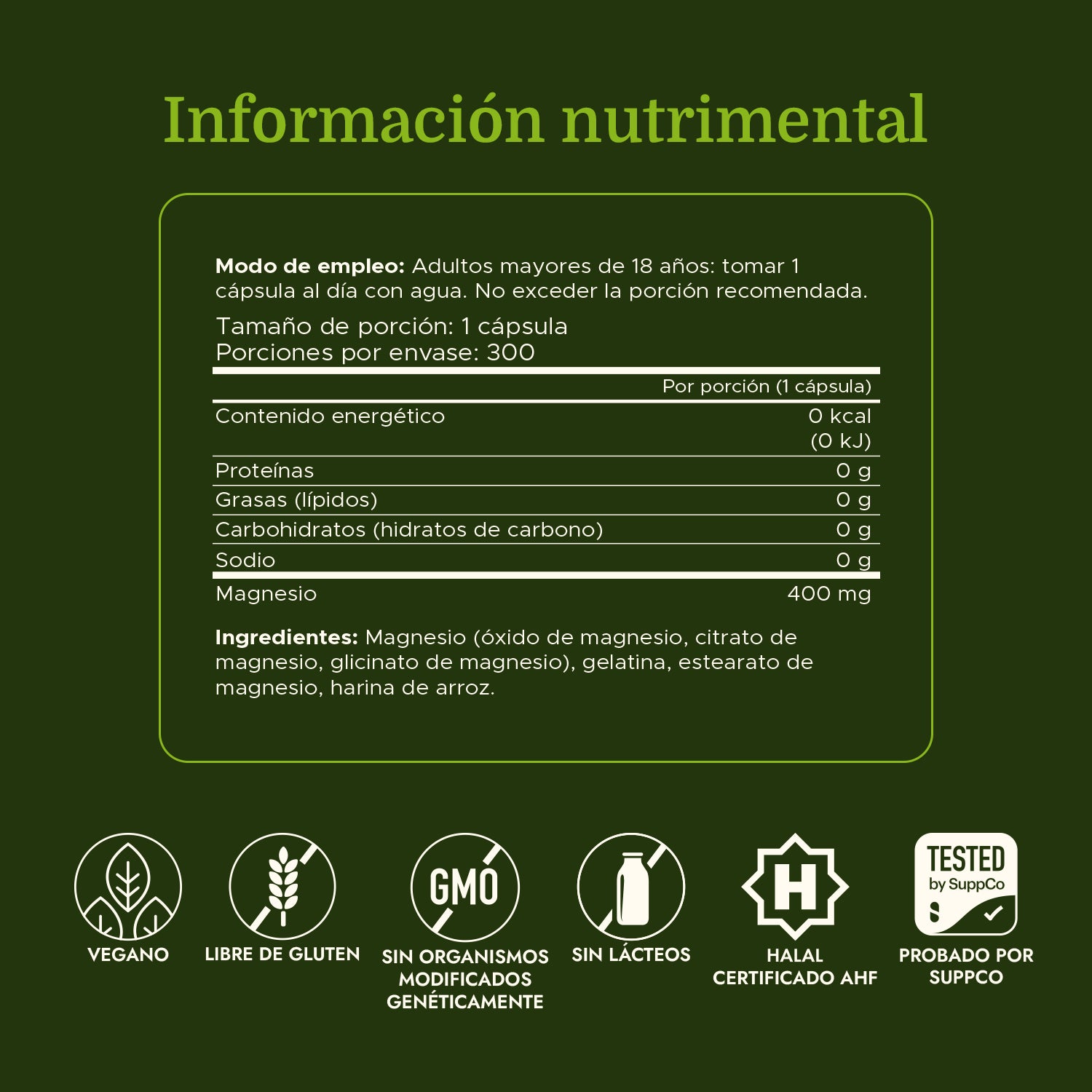 Swanson Complejo de magnesio triple 400 mg, 300 Cápsulas