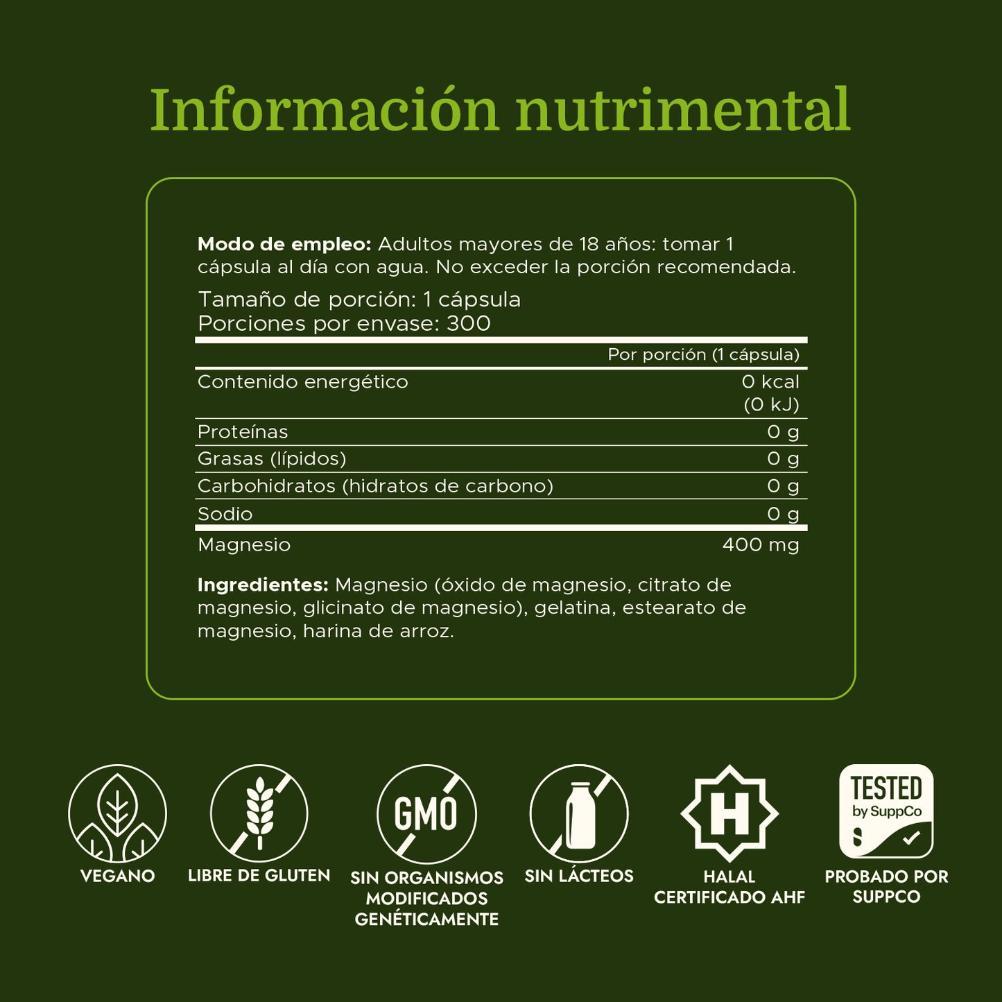 Swanson Complejo de magnesio triple 400 mg, 300 Cápsulas