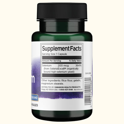 Swanson Suplemento de Selenio Selenoexcell 200 Mcg, 60 Cápsulas