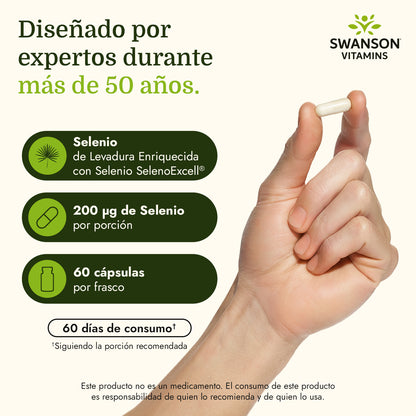Swanson Suplemento de Selenio Selenoexcell 200 Mcg, 60 Cápsulas