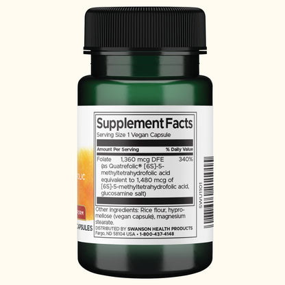 Swanson Ultimate Folate 1,360 mcg DFE, 30 Cápsulas