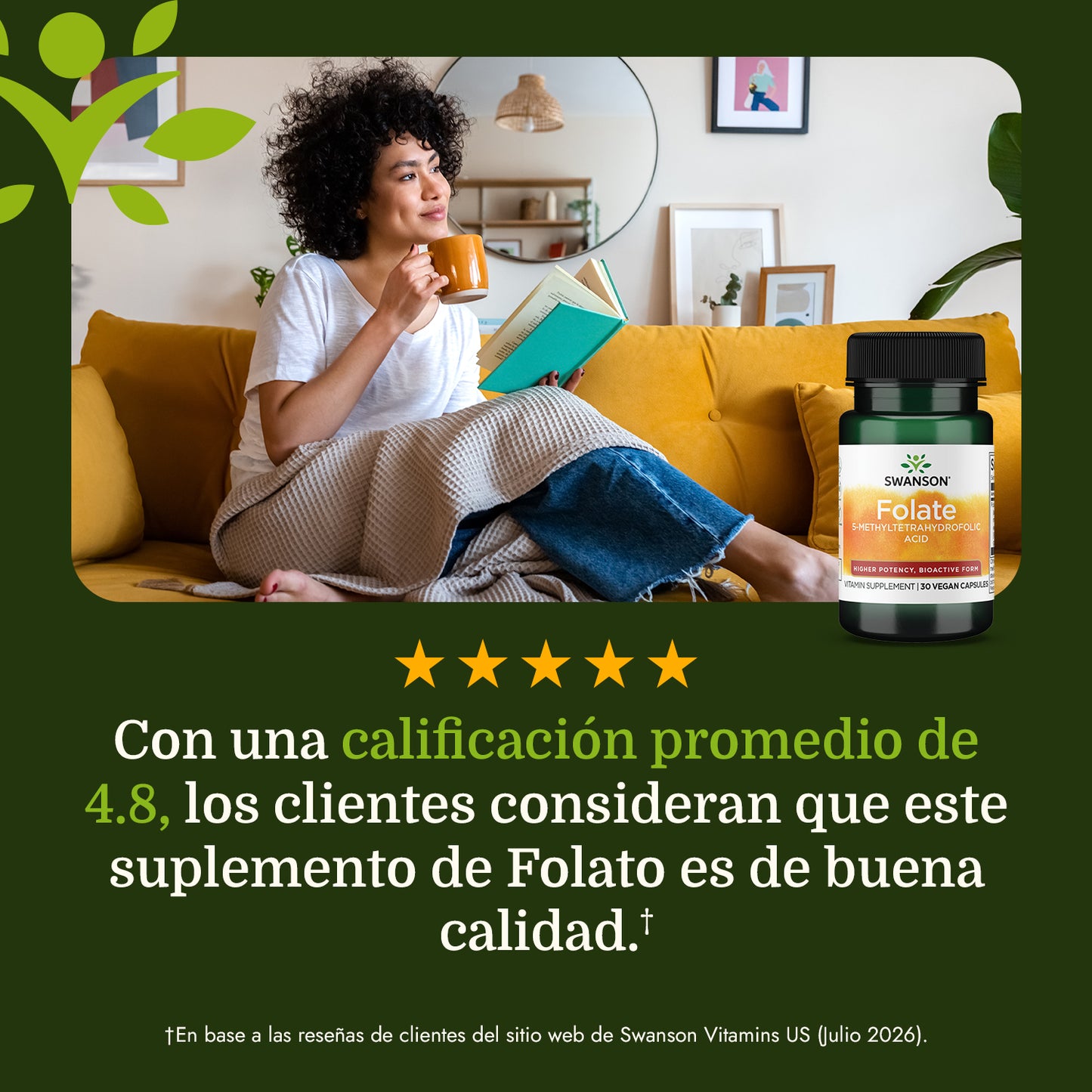 Swanson Ultimate Folate 1,360 mcg DFE, 30 Cápsulas