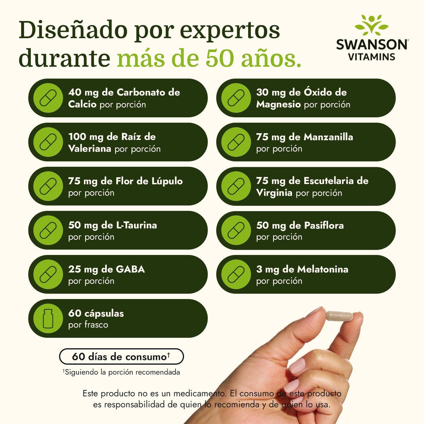 Swanson Suplementos Esenciales Sleep, 60 Cápsulas