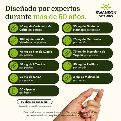 Swanson Suplementos Esenciales Sleep, 60 Cápsulas