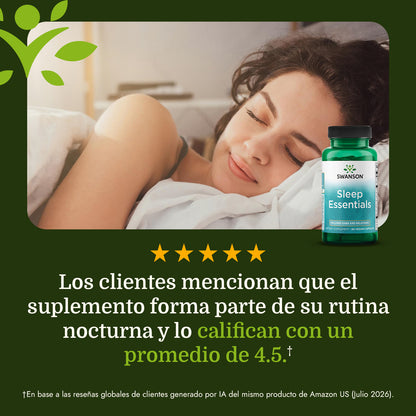 Swanson Suplementos Esenciales Sleep, 60 Cápsulas
