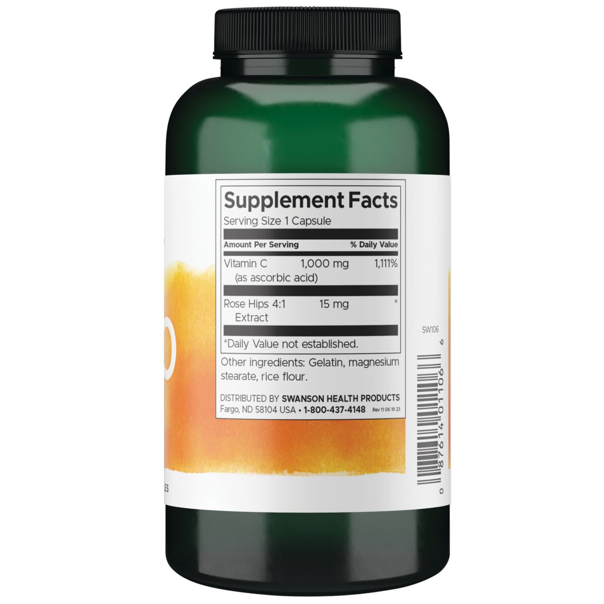 Swanson Suplemento deVitamina C Con Escaramujos - 250 Cápsulas