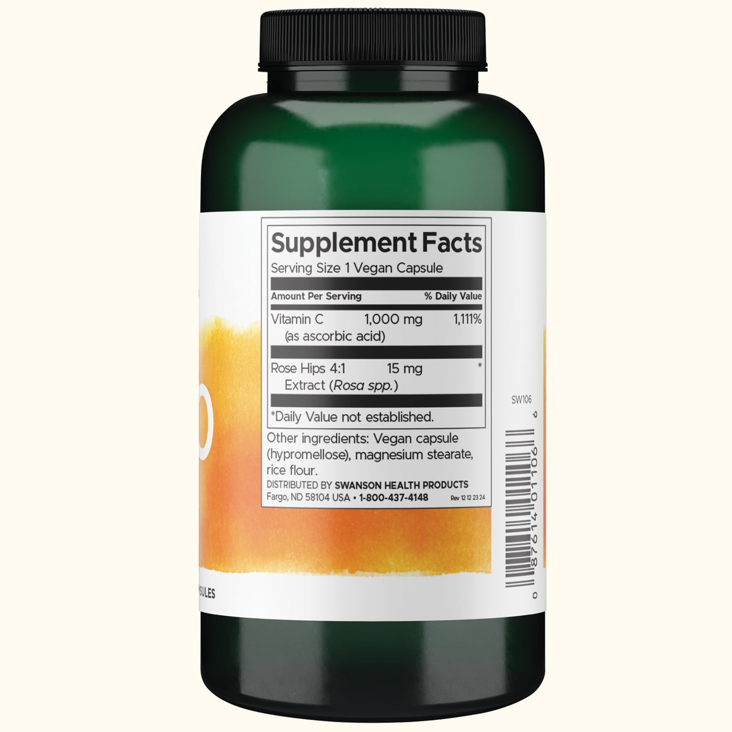 Swanson Suplemento deVitamina C Con Escaramujos, 250 Cápsulas