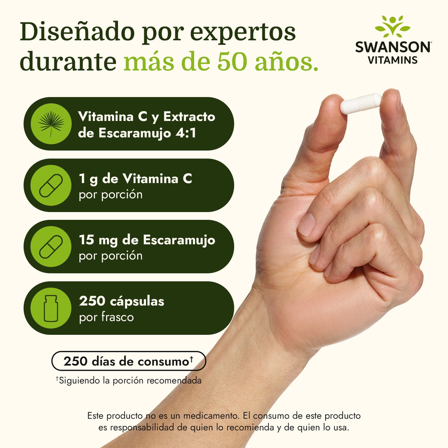 Swanson Suplemento deVitamina C Con Escaramujos, 250 Cápsulas