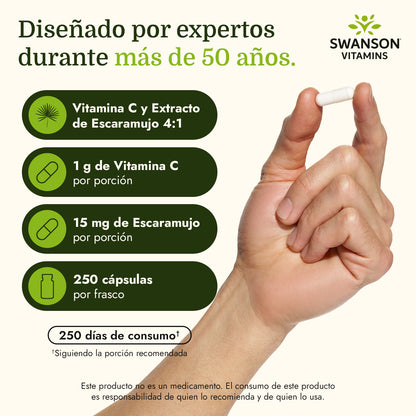 Swanson Suplemento deVitamina C Con Escaramujos, 250 Cápsulas