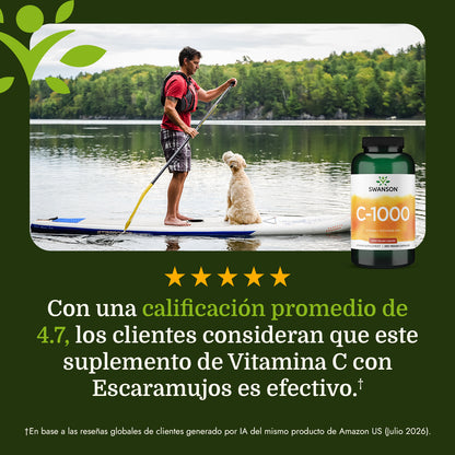 Swanson Suplemento deVitamina C Con Escaramujos, 250 Cápsulas