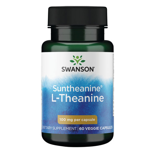 Swanson Suplemento de L-teanina de doble potencia de Suntheanine 100 mg, 60 cápsulas