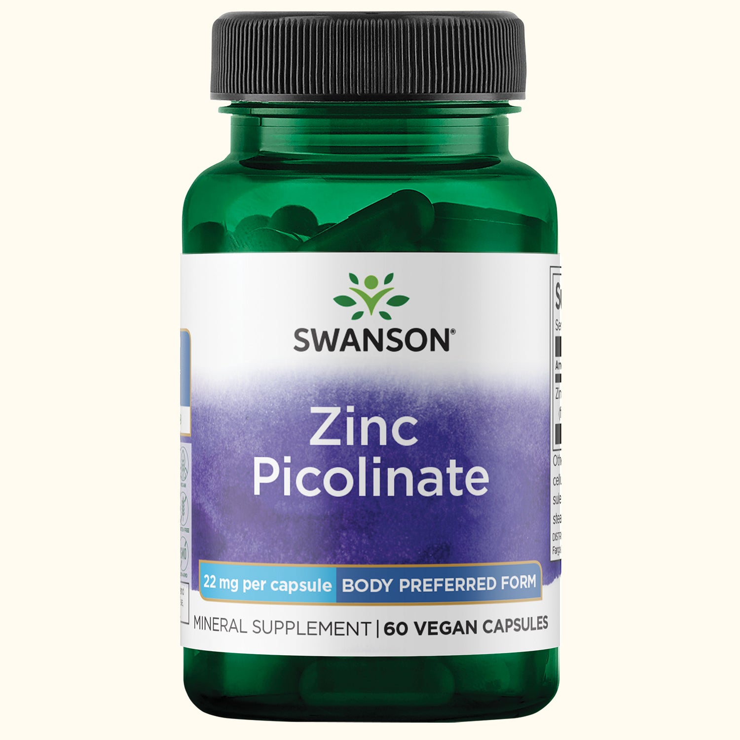 Swanson Suplemento de Zinc Picolinato 22mg, 60 Cápsulas