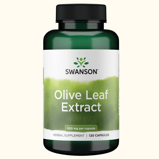Swanson Suplemento de Extracto de hoja de olivo 500 mg, 120 cápsulas