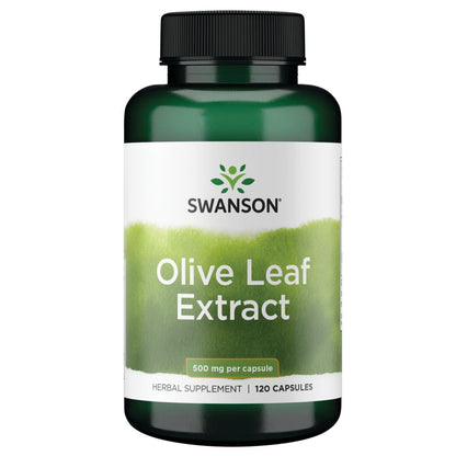 Swanson Suplemento de Extracto de hoja de olivo 500 mg, 120 cápsulas