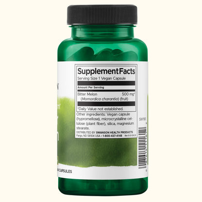 Swanson Suplemento de Melón Amargo Full Spectrum 500 mg, 60 Cápsulas