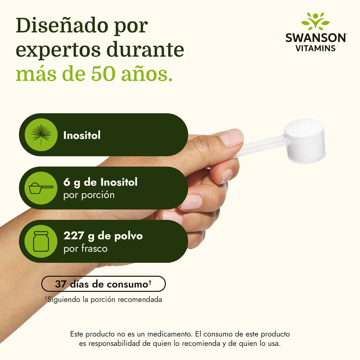 Swanson Suplemento de Inositol en polvo 100 % puro - 8 Onzas (227 g)