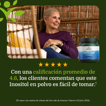 Swanson Suplemento de Inositol en polvo 100 % puro - 8 Onzas (227 g)