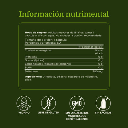 Swanson Suplemento D-manosa 700 mg, 60 cápsulas