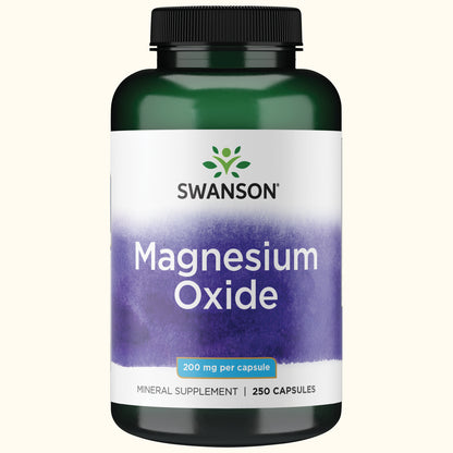 Swanson Suplemento Óxido de Magnesio 200 mg, 250 cápsulas