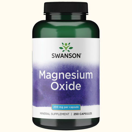 Swanson Suplemento Óxido de Magnesio 200 mg, 250 cápsulas