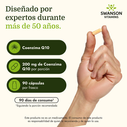 Swanson Suplemento de CoQ10, Concentracion Maxima 200 Mg, 90 Cápsulas