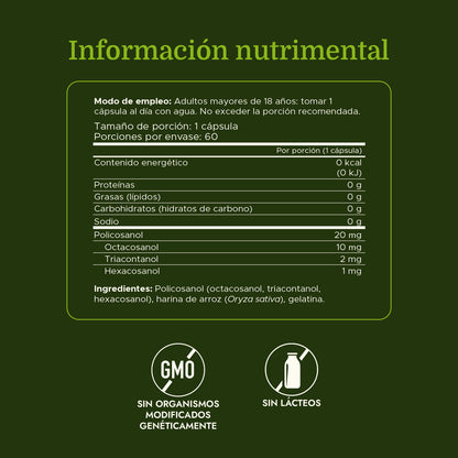 Swanson Suplemento de Policosanol 20 Mg, 60 cápsulas