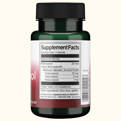 Swanson Suplemento de Policosanol 20 Mg, 60 cápsulas