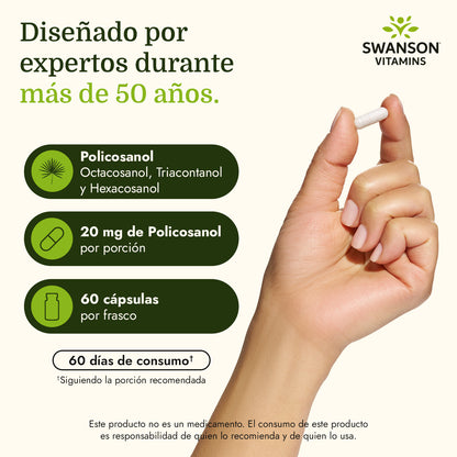 Swanson Suplemento de Policosanol 20 Mg, 60 cápsulas