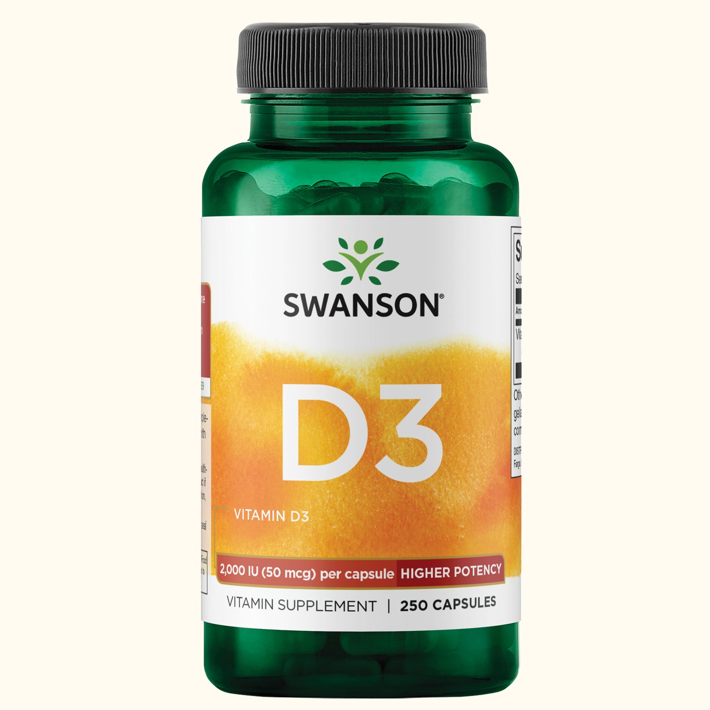 Swanson Vitamina D3 Mayor Concentración 2,000 Iu (50 Mcg), 250 Cápsulas