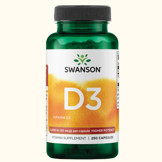 Swanson Vitamina D3 Mayor Concentración 2,000 Iu (50 Mcg), 250 Cápsulas