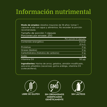 Swanson Vitamina D3 Mayor Concentración 2,000 Iu (50 Mcg), 250 Cápsulas
