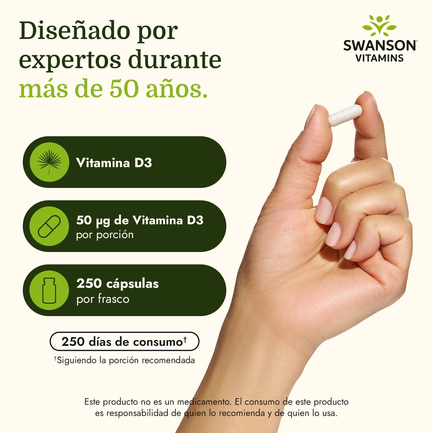 Swanson Vitamina D3 Mayor Concentración 2,000 Iu (50 Mcg), 250 Cápsulas