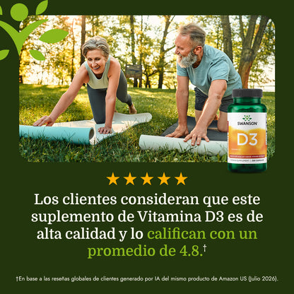 Swanson Vitamina D3 Mayor Concentración 2,000 Iu (50 Mcg), 250 Cápsulas
