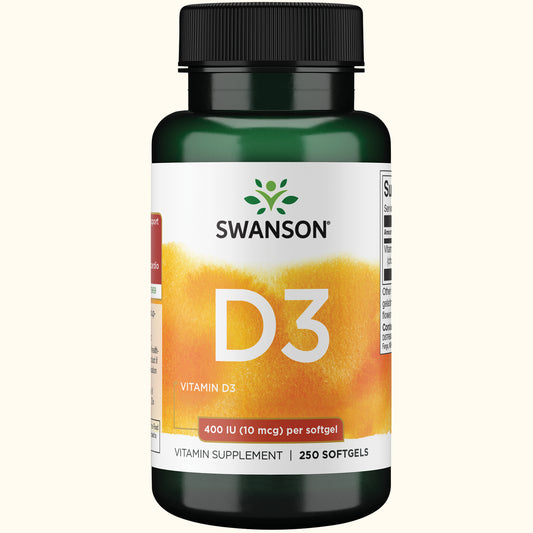 Swanson Vitamina D3 400 Iu (10 mcg), 250 Cápsulas