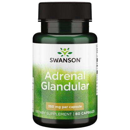 Swanson Suplemento de Glandular suprarrenal natural 350 mg, 60 cápsulas