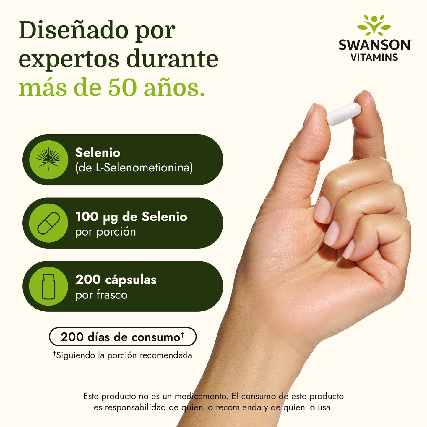 Swanson Suplemento de Selenio (L-selenometionina) 100mcg, 200 cápsulas