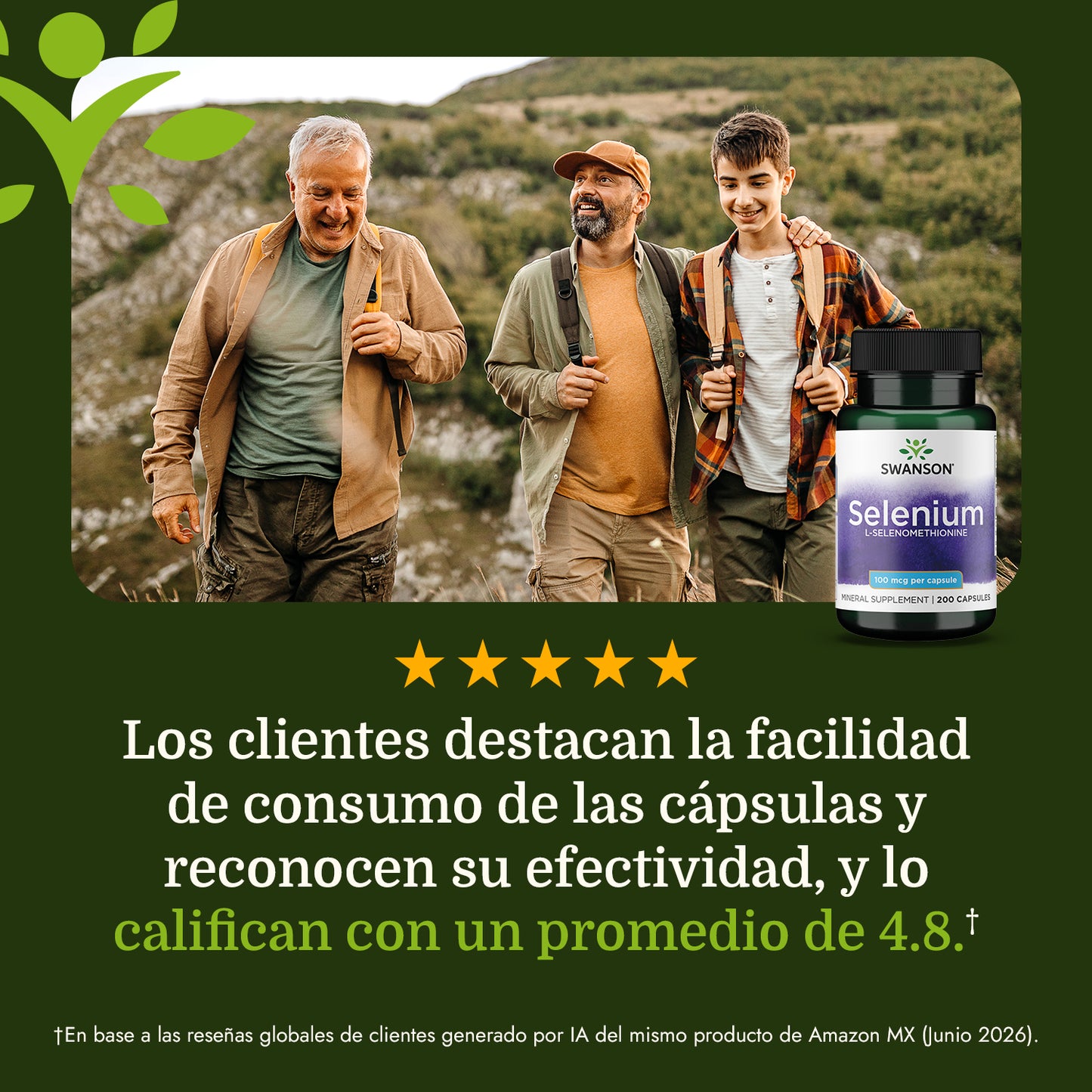 Swanson Suplemento de Selenio (L-selenometionina) 100mcg, 200 cápsulas