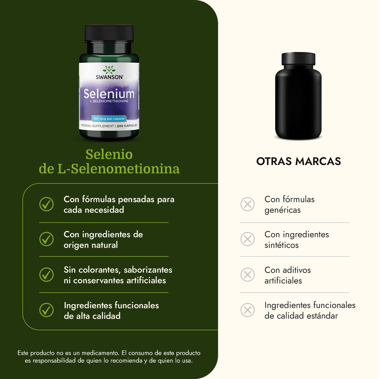 Swanson Suplemento de Selenio (L-selenometionina) 100mcg, 200 cápsulas