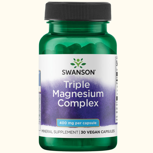 Swanson Suplemento Complejo Triple Magnesio, 30 cápsulas